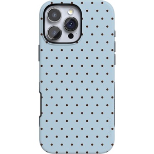 image:imageCasely iPhone 16 Pro Case  On the Dot  Blue amp Brown Polka Dot  Bold Protective Design  Compatible with MagSafe