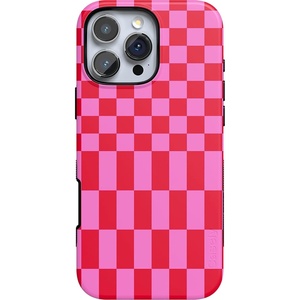 image:imageCasely iPhone 16 Pro Case  Vibe Check  Pink Checkerboard  Bold Protective Design  Compatible with MagSafe