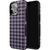 image:imageCasely iPhone 15 Pro Case  Harlequin Midnight Diamond  Black and Purple  Bold Protective Design  MagSafe Compatible Design