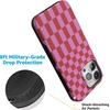 image:imageCasely iPhone 15 Pro Case  Vibe Check  Pink Checkerboard  Bold Protective Design  Compatible with MagSafe