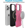 image:imageCasely iPhone 15 Pro Case  Vibe Check  Pink Checkerboard  Bold Protective Design  Compatible with MagSafe