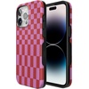 image:imageCasely iPhone 15 Pro Case  Vibe Check  Pink Checkerboard  Bold Protective Design  Compatible with MagSafe
