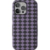 image:imageCasely iPhone 15 Pro Case  Harlequin Midnight Diamond  Black and Purple  Bold Protective Design  MagSafe Compatible Design