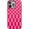 image:imageCasely iPhone 15 Pro Case  Vibe Check  Pink Checkerboard  Bold Protective Design  Compatible with MagSafe