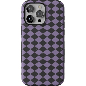 image:imageCasely iPhone 15 Pro Case  Harlequin Midnight Diamond  Black and Purple  Bold Protective Design  MagSafe Compatible Design