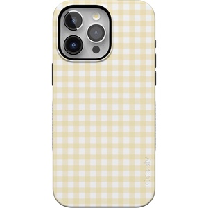 image:imageCasely iPhone 15 Pro Case  Pastel Picnic  Yellow Gingham  Bold Protective Design  Compatible with MagSafe