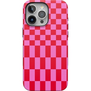 image:imageCasely iPhone 15 Pro Case  Vibe Check  Pink Checkerboard  Bold Protective Design  Compatible with MagSafe