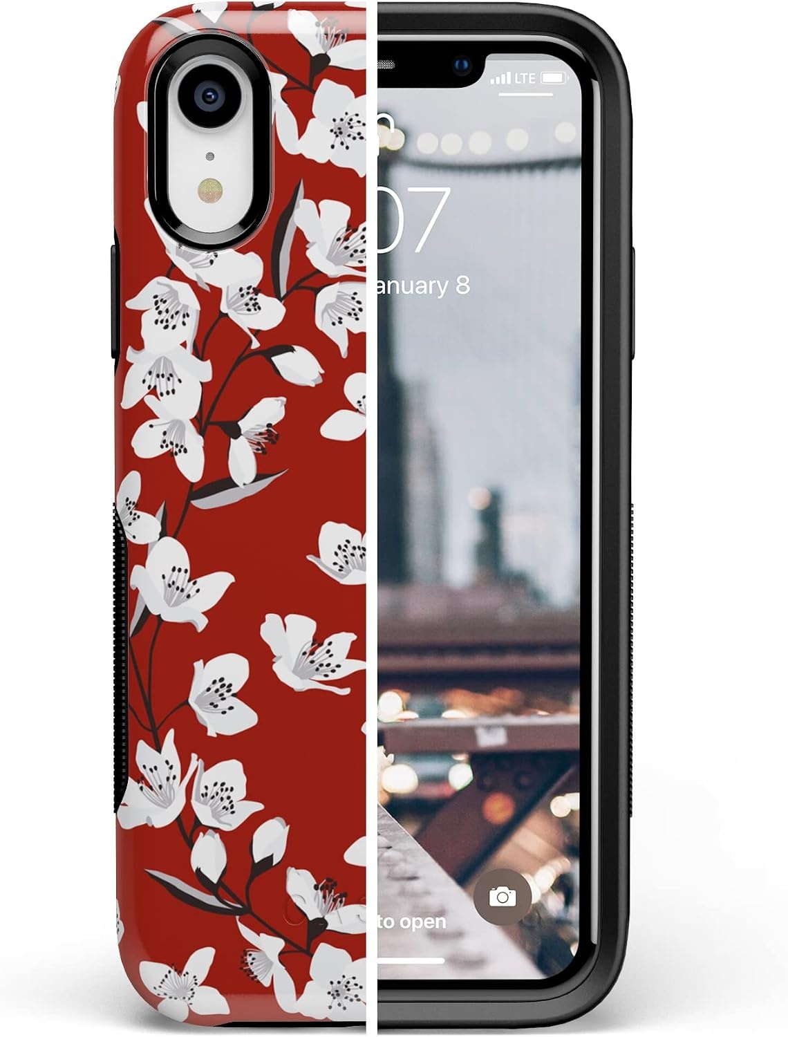 image:imageCasely iPhone XR Case  Miracle Ticket  Grateful Dead Vintage  Bold Protective DesignFloral Forest  Red Cherry Blossom Floral