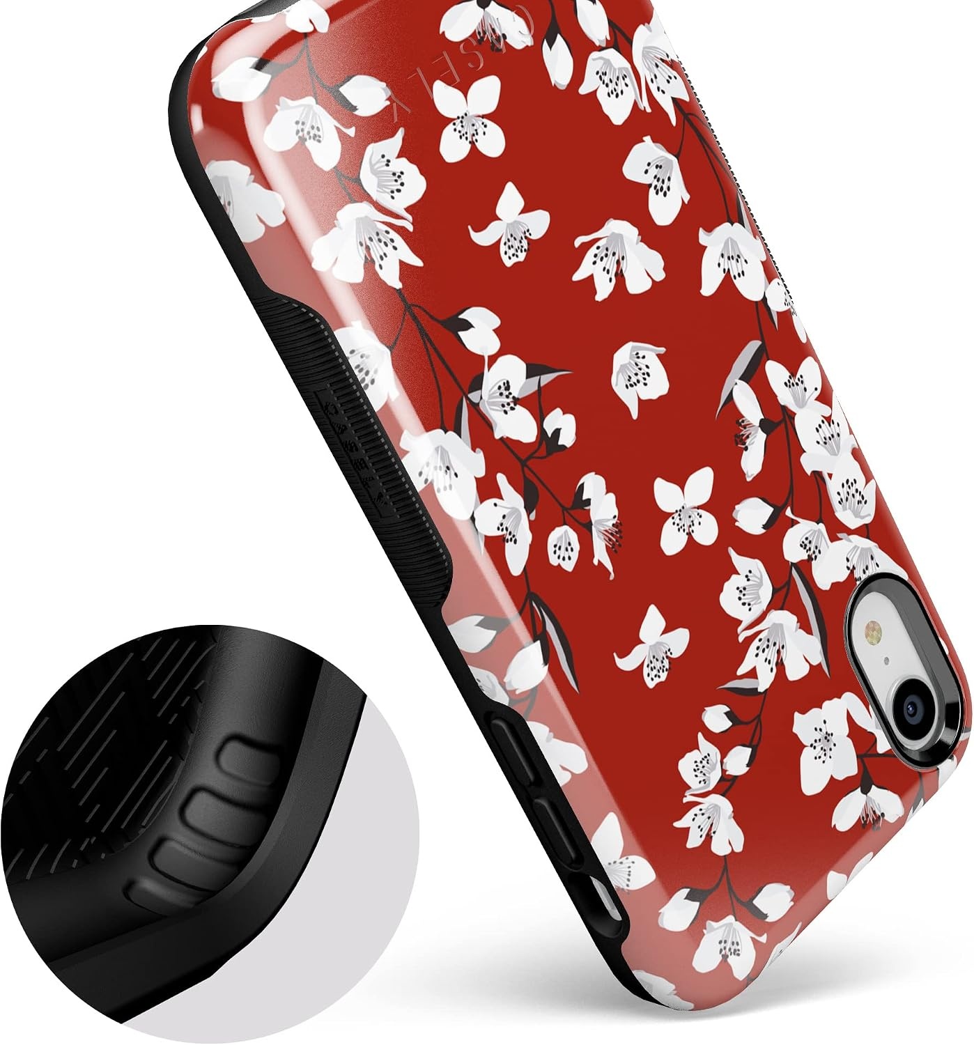 image:imageCasely iPhone XR Case  Miracle Ticket  Grateful Dead Vintage  Bold Protective DesignFloral Forest  Red Cherry Blossom Floral