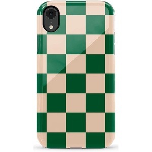 image:imageCasely iPhone XR Case  Boho Blooms  Golden Floral  Essential Slim DualLayer Protective DesignFit Check  Green Checkerboard