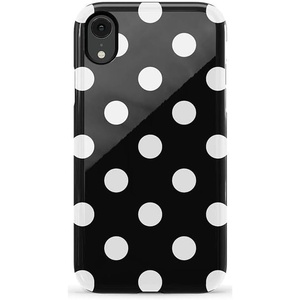 image:imageCasely iPhone XR Case  Boho Blooms  Golden Floral  Essential Slim DualLayer Protective DesignHigh Contrast  Black Polka Dot