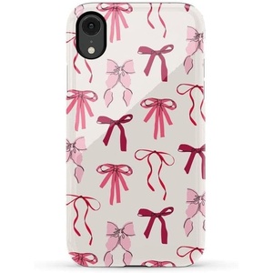 image:imageCasely iPhone XR Case  Boho Blooms  Golden Floral  Essential Slim DualLayer Protective DesignLover Girlie  Pink Bows