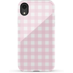 image:imageCasely iPhone XR Case  Boho Blooms  Golden Floral  Essential Slim DualLayer Protective DesignPink Plaid  Sunday Best
