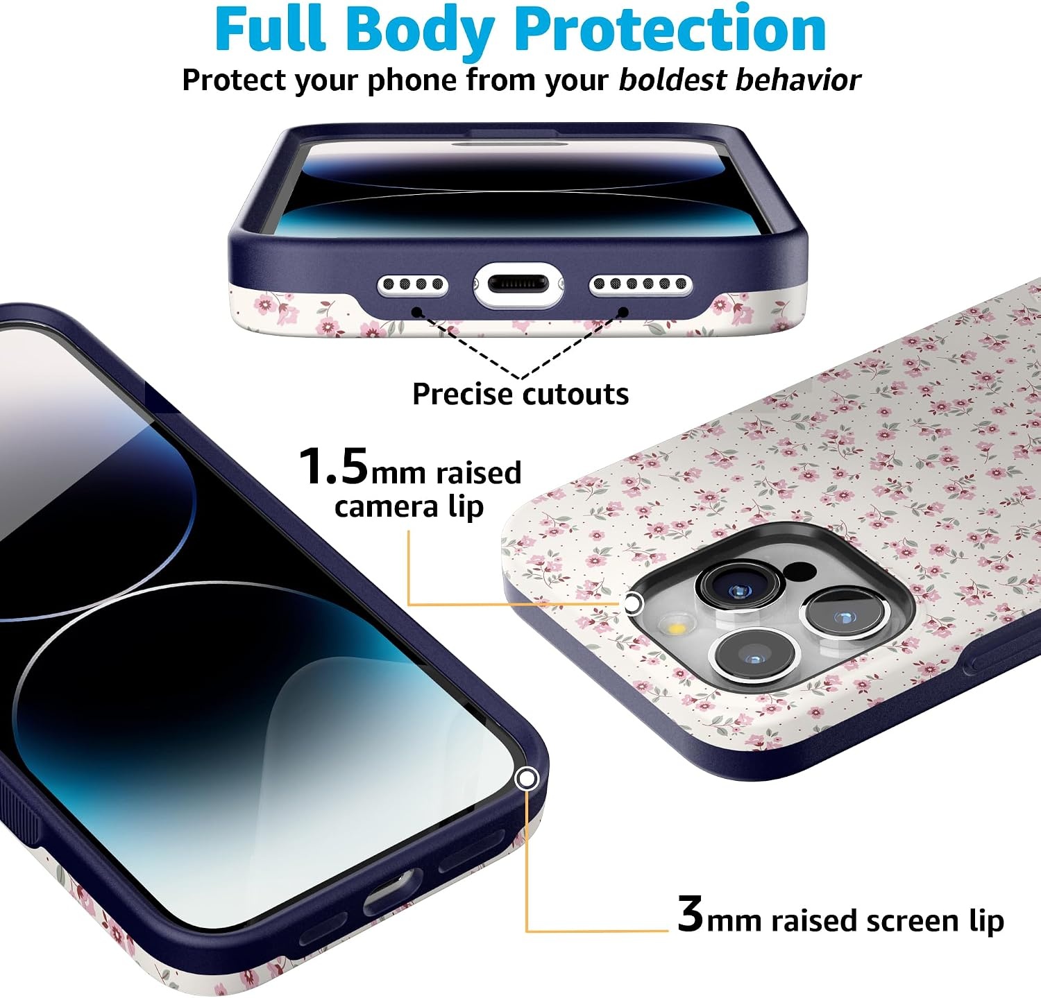 image:imageCasely iPhone 15 Pro Max Case  Cottage Charm  Cottagecore  Bold Protective Design  Compatible with MagSafe