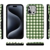image:imageCasely iPhone 15 Pro Max Case  Checked Twice  Green Plaid  Bold Protective Design  MagSafe Compatible Design