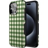 image:imageCasely iPhone 15 Pro Max Case  Checked Twice  Green Plaid  Bold Protective Design  MagSafe Compatible Design