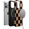 image:imageCasely iPhone 15 Pro Max Case  Fit Check  Black amp Brown Checkerboard  Bold Protective Design  MagSafe Compatible Design