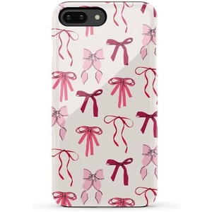 image:imageCasely iPhone 678 Plus Case  Leaf Me Alone  Green Floral Print  Bold Protective DesignLover Girlie  Pink Bows
