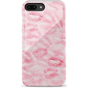 image:imageCasely iPhone 678 Plus Case  Leaf Me Alone  Green Floral Print  Bold Protective DesignSealed with a Kiss  Pink Lipstick