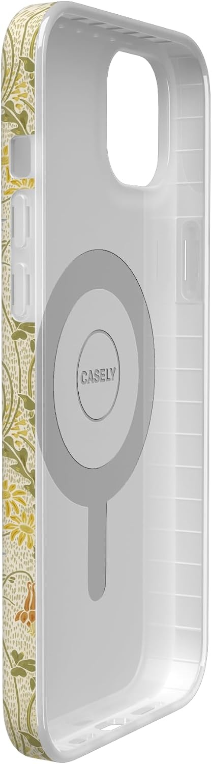 image:imageCasely iPhone 14 Case  Dream Garden  Cottagecore  Compatible with MagSafe  Classic Ultra Slim DesignBoho Blooms  Golden Floral