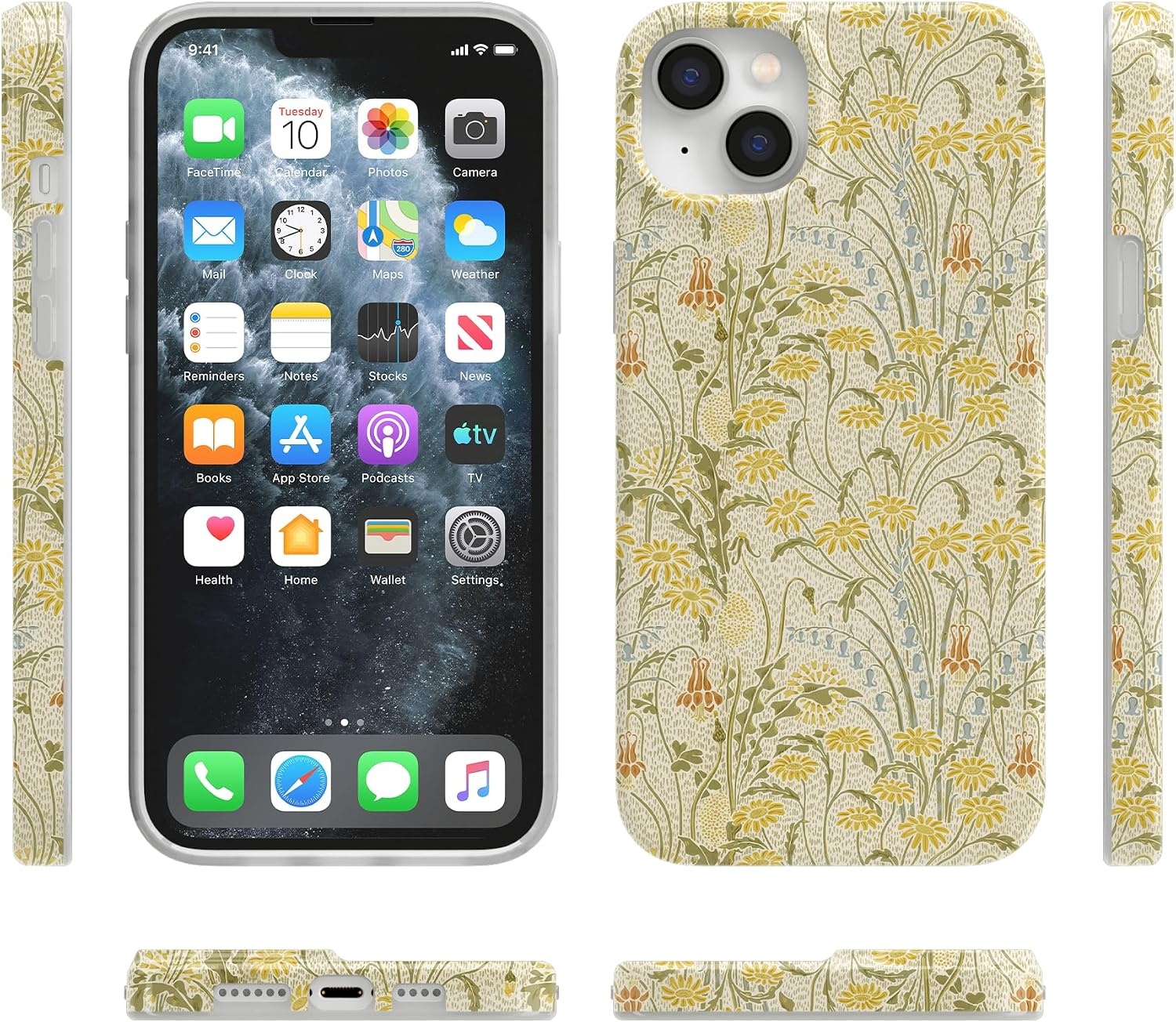 image:imageCasely iPhone 14 Case  Dream Garden  Cottagecore  Compatible with MagSafe  Classic Ultra Slim DesignBoho Blooms  Golden Floral