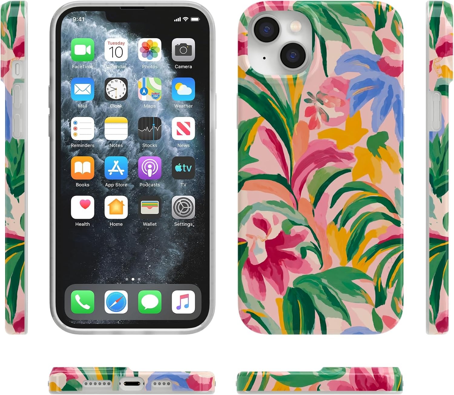 image:imageCasely iPhone 14 Case  Dream Garden  Cottagecore  Compatible with MagSafe  Classic Ultra Slim DesignSunshine Jungle  Poolside Print