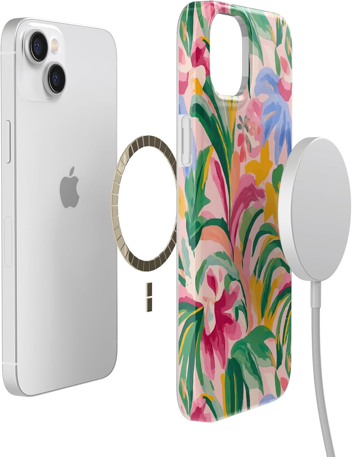 image:imageCasely iPhone 14 Case  Dream Garden  Cottagecore  Compatible with MagSafe  Classic Ultra Slim DesignSunshine Jungle  Poolside Print