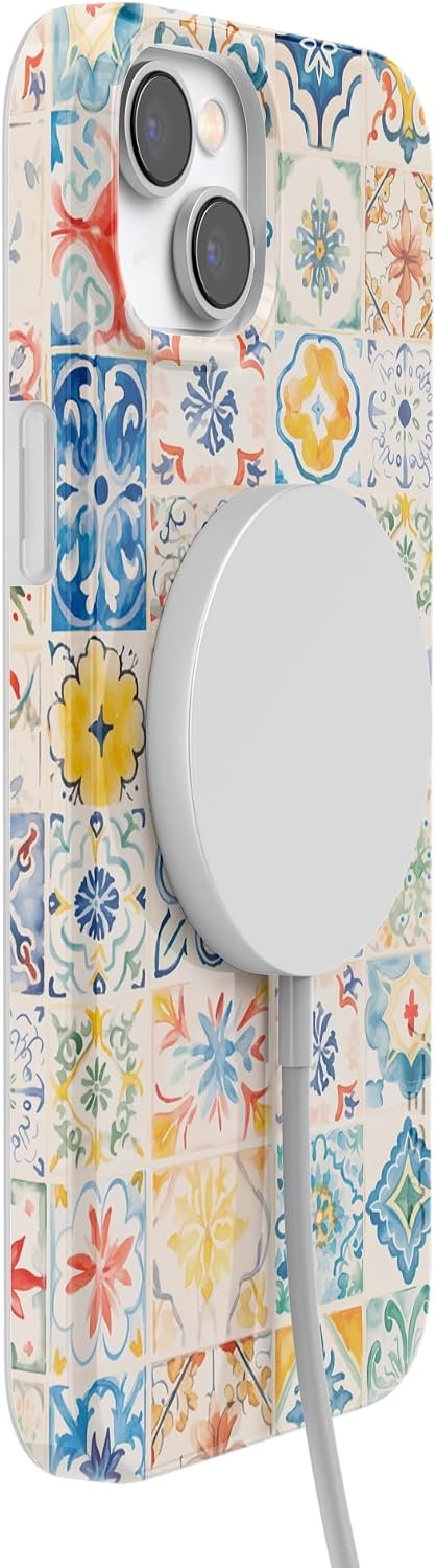 image:imageCasely iPhone 14 Case  Dream Garden  Cottagecore  Compatible with MagSafe  Classic Ultra Slim DesignTuscan Tiles  Dolce Vita