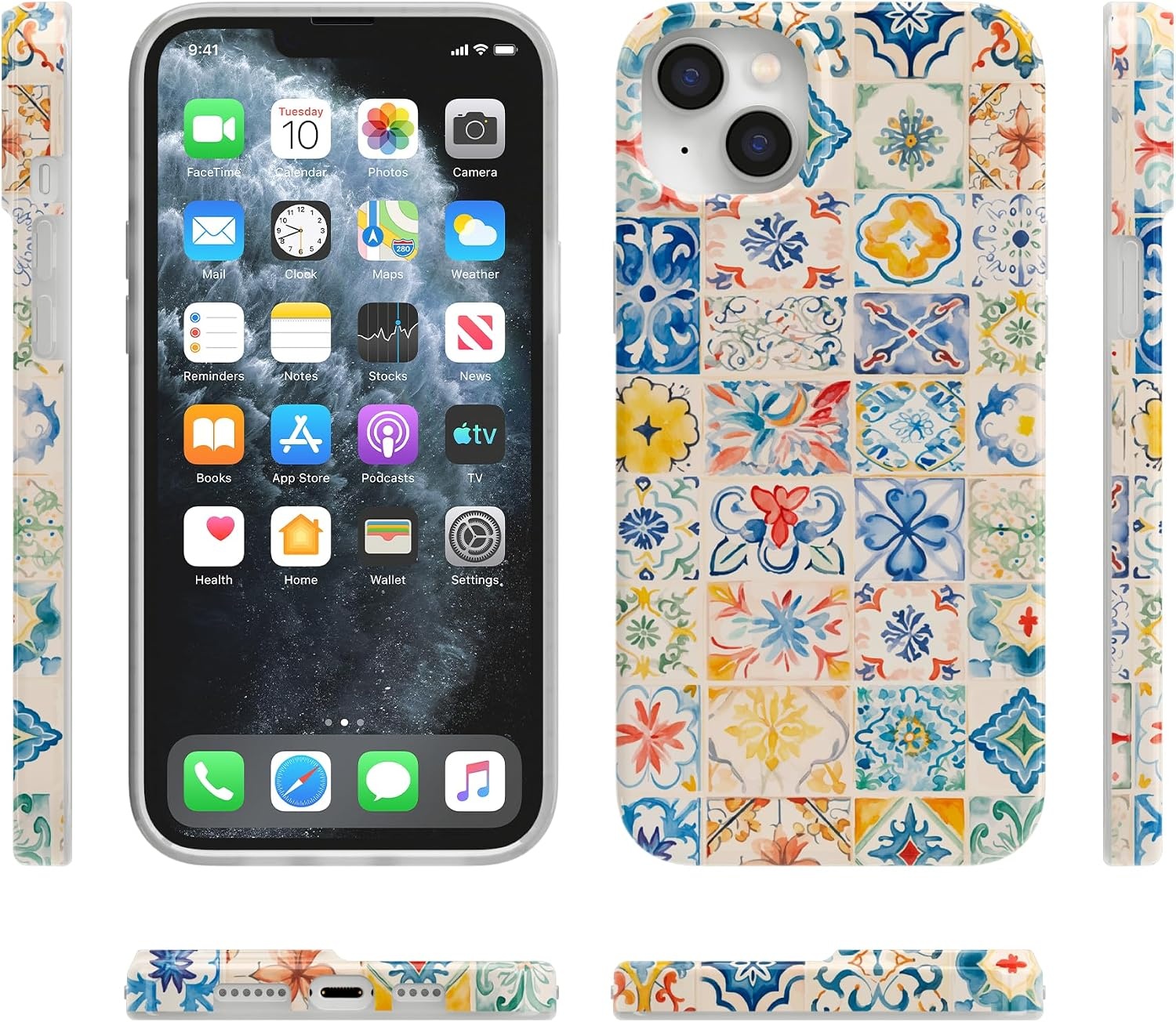 image:imageCasely iPhone 14 Case  Dream Garden  Cottagecore  Compatible with MagSafe  Classic Ultra Slim DesignTuscan Tiles  Dolce Vita