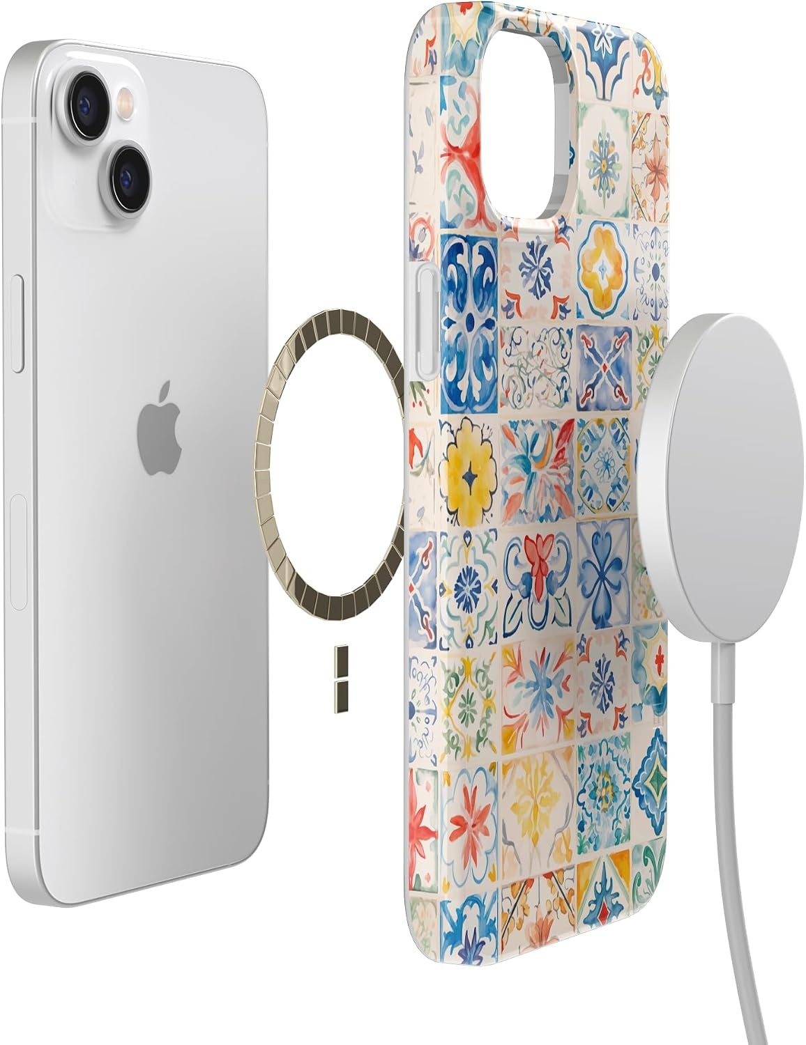 image:imageCasely iPhone 14 Case  Dream Garden  Cottagecore  Compatible with MagSafe  Classic Ultra Slim DesignTuscan Tiles  Dolce Vita