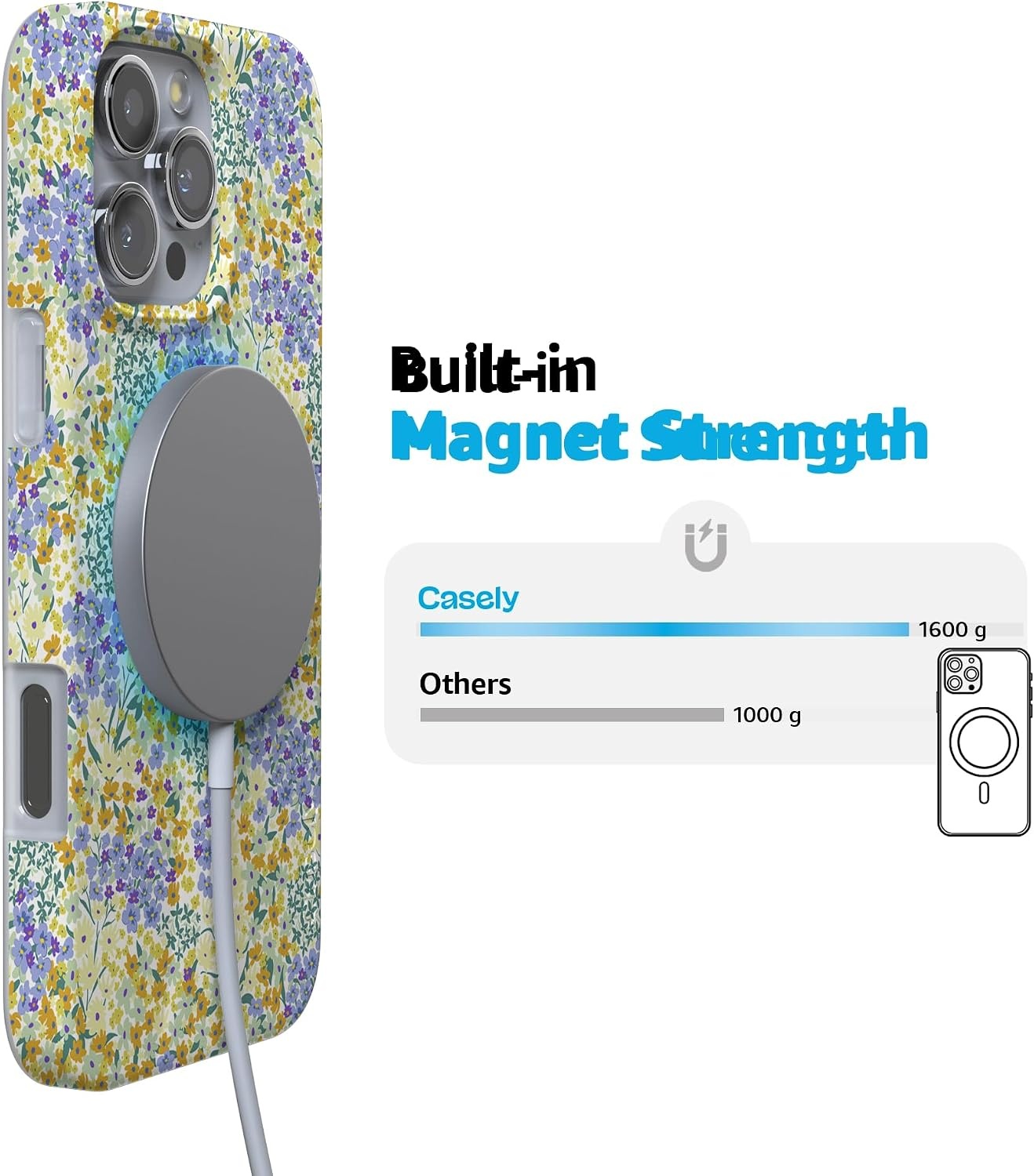 image:imageCasely iPhone 16 Pro Case  Mystic Moss  Green Enchanted Shimmer  Compatible with MagSafe  Classic Ultra Slim DesignDream Garden  Cottagecore