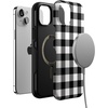 image:imageCasely iPhone 15 Plus Case  Into the Wild  White Snow Leopard  Bold Protective Design  MagSafe Compatible DesignCheck Me Out  Checkerboard
