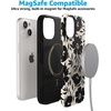 image:imageCasely iPhone 15 Plus Case  Into the Wild  White Snow Leopard  Bold Protective Design  MagSafe Compatible DesignDark Fantasy  Contrast Floral