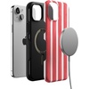 image:imageCasely iPhone 15 Plus Case  Into the Wild  White Snow Leopard  Bold Protective Design  MagSafe Compatible DesignEast Coast Summer  Red Stripes