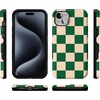 image:imageCasely iPhone 15 Plus Case  Into the Wild  White Snow Leopard  Bold Protective Design  MagSafe Compatible DesignFit Check  Green Checkerboard