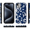 image:imageCasely iPhone 15 Plus Case  Into the Wild  White Snow Leopard  Bold Protective Design  MagSafe Compatible DesignFloral Forest  Navy Cherry Blossom