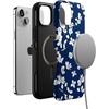 image:imageCasely iPhone 15 Plus Case  Into the Wild  White Snow Leopard  Bold Protective Design  MagSafe Compatible DesignFloral Forest  Navy Cherry Blossom