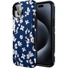 image:imageCasely iPhone 15 Plus Case  Into the Wild  White Snow Leopard  Bold Protective Design  MagSafe Compatible DesignFloral Forest  Navy Cherry Blossom
