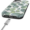 image:imageCasely iPhone 15 Plus Case  Into the Wild  White Snow Leopard  Bold Protective Design  MagSafe Compatible DesignLeaf Me Alone  Green Floral Print