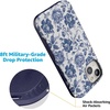 image:imageCasely iPhone 15 Plus Case  Into the Wild  White Snow Leopard  Bold Protective Design  MagSafe Compatible DesignRose to Fame  Blue  White Rose Floral