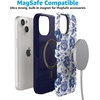 image:imageCasely iPhone 15 Plus Case  Into the Wild  White Snow Leopard  Bold Protective Design  MagSafe Compatible DesignRose to Fame  Blue  White Rose Floral