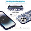 image:imageCasely iPhone 15 Plus Case  Into the Wild  White Snow Leopard  Bold Protective Design  MagSafe Compatible DesignRose to Fame  Blue  White Rose Floral