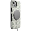 image:imageCasely iPhone 15 Plus Case  Into the Wild  White Snow Leopard  Bold Protective Design  MagSafe Compatible DesignSage Tapestry  Floral Vines