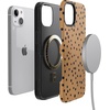image:imageCasely iPhone 15 Plus Case  Into the Wild  White Snow Leopard  Bold Protective Design  MagSafe Compatible DesignSpot On  Dotted Animal