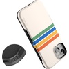image:imageCasely iPhone 15 Plus Case  Into the Wild  White Snow Leopard  Bold Protective Design  MagSafe Compatible DesignTotally Groovy  Rainbow Stripes