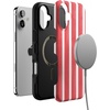 image:imageCasely iPhone 16 Case  The Boyfriend Collection  Forest Green  Bold Protective Design  Compatible with MagSafeEast Coast Summer  Red Stripes