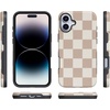 image:imageCasely iPhone 16 Case  The Boyfriend Collection  Forest Green  Bold Protective Design  Compatible with MagSafeFit Check  Neutral Checkerboard Checkered