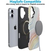 image:imageCasely iPhone 16 Case  The Boyfriend Collection  Forest Green  Bold Protective Design  Compatible with MagSafeRide The Wave  Pastel Rainbow Lined