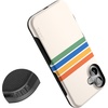 image:imageCasely iPhone 16 Case  The Boyfriend Collection  Forest Green  Bold Protective Design  Compatible with MagSafeTotally Groovy  Rainbow Stripes Color Block