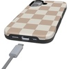 image:imageCasely iPhone 17 Case  Kiwi Kiss  Matcha Green Shimmer  Bold Protective Design  MagSafe Compatible DesignFit Check  Neutral Checkerboard